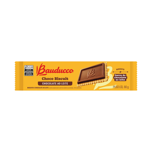 BISCOITO CHOCOBISCUIT BAUDUCCO AO LEITE 80G